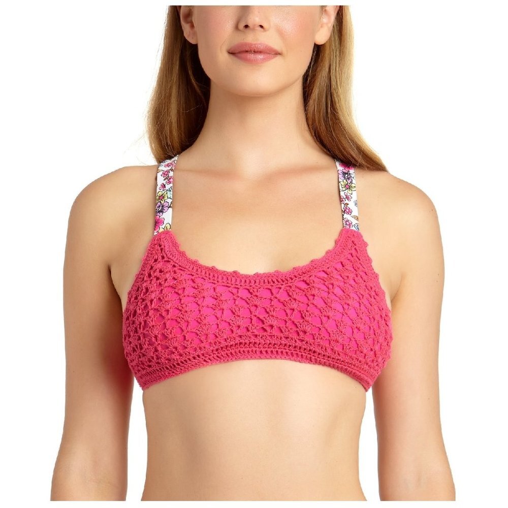 California Waves Juniors' Crochet Bikini Top